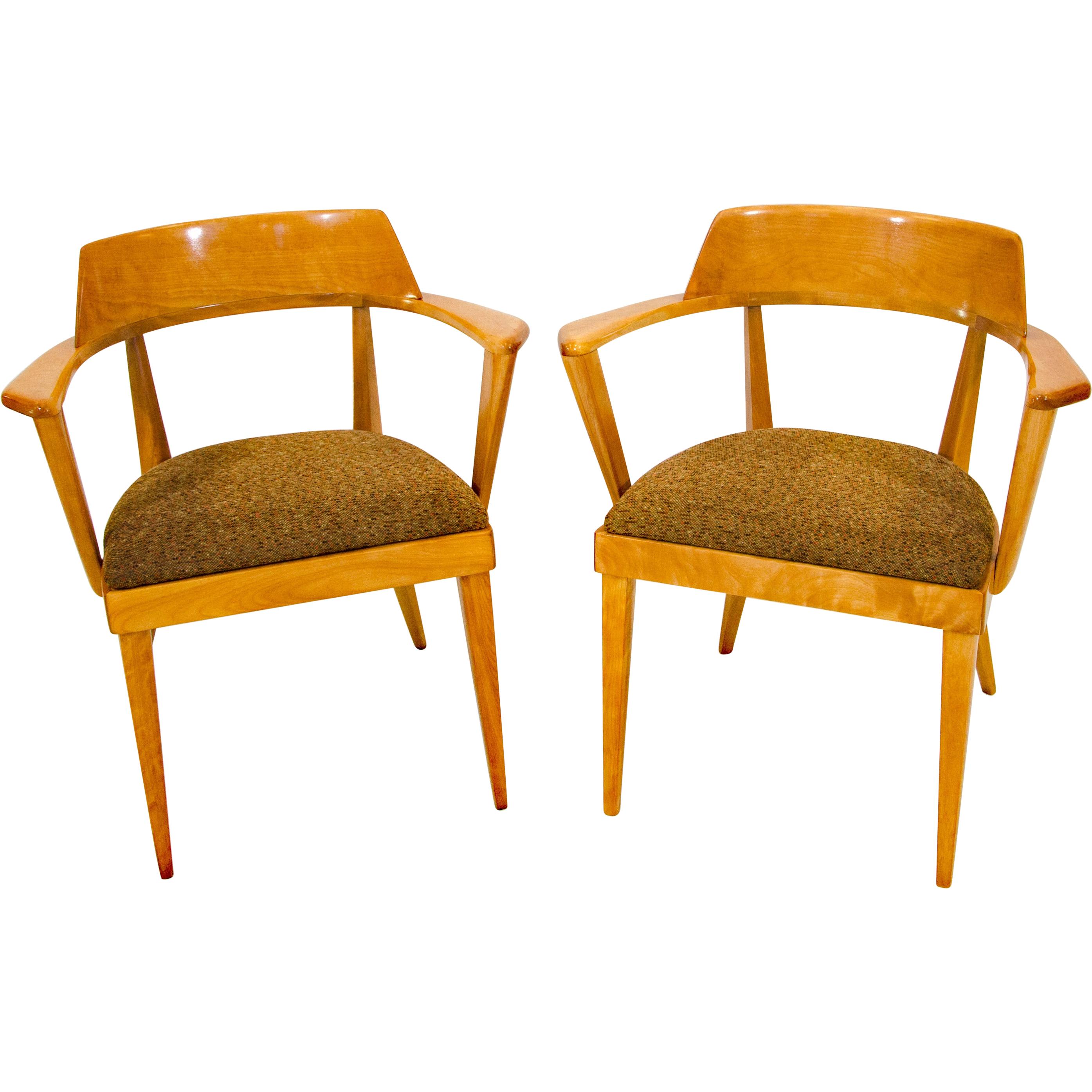 Pair of Heywood Wakefield Captains Chairs, M549
