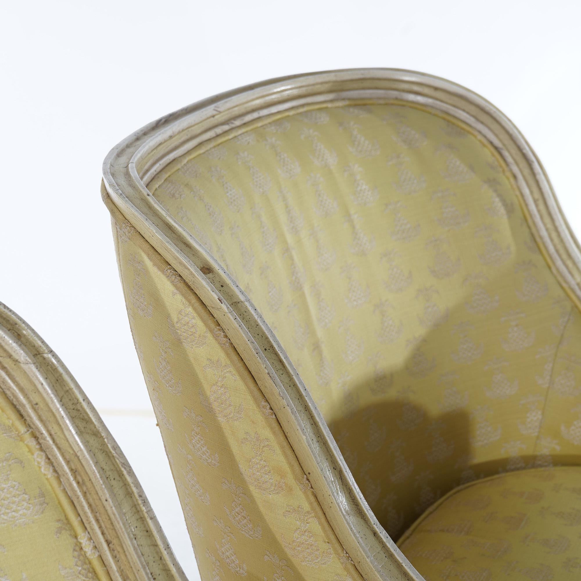 Pair of Hibriten-Bernhardt French Louis XVI Style Bergère Chairs 20thC 6