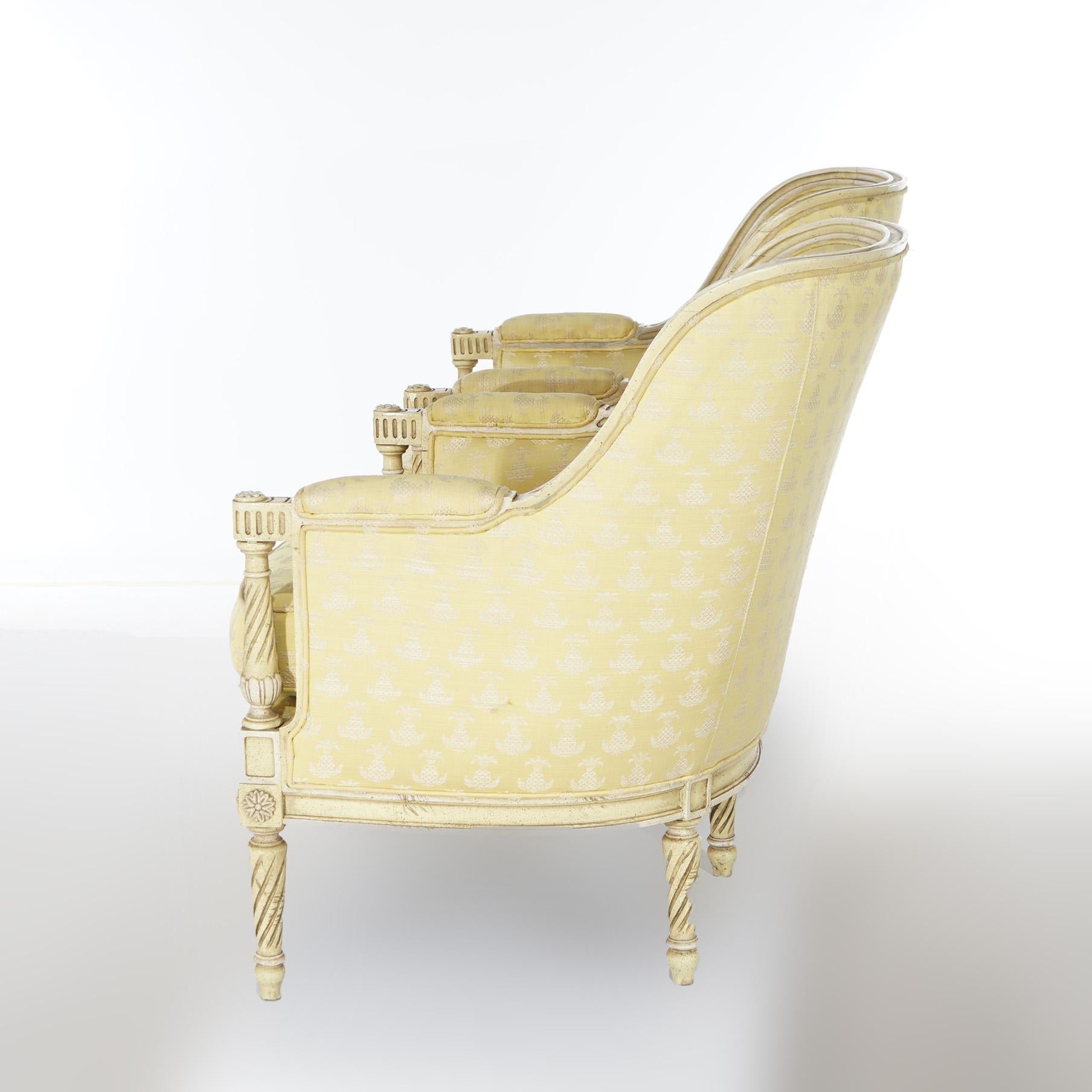 Pair of Hibriten-Bernhardt French Louis XVI Style Bergère Chairs 20thC 1