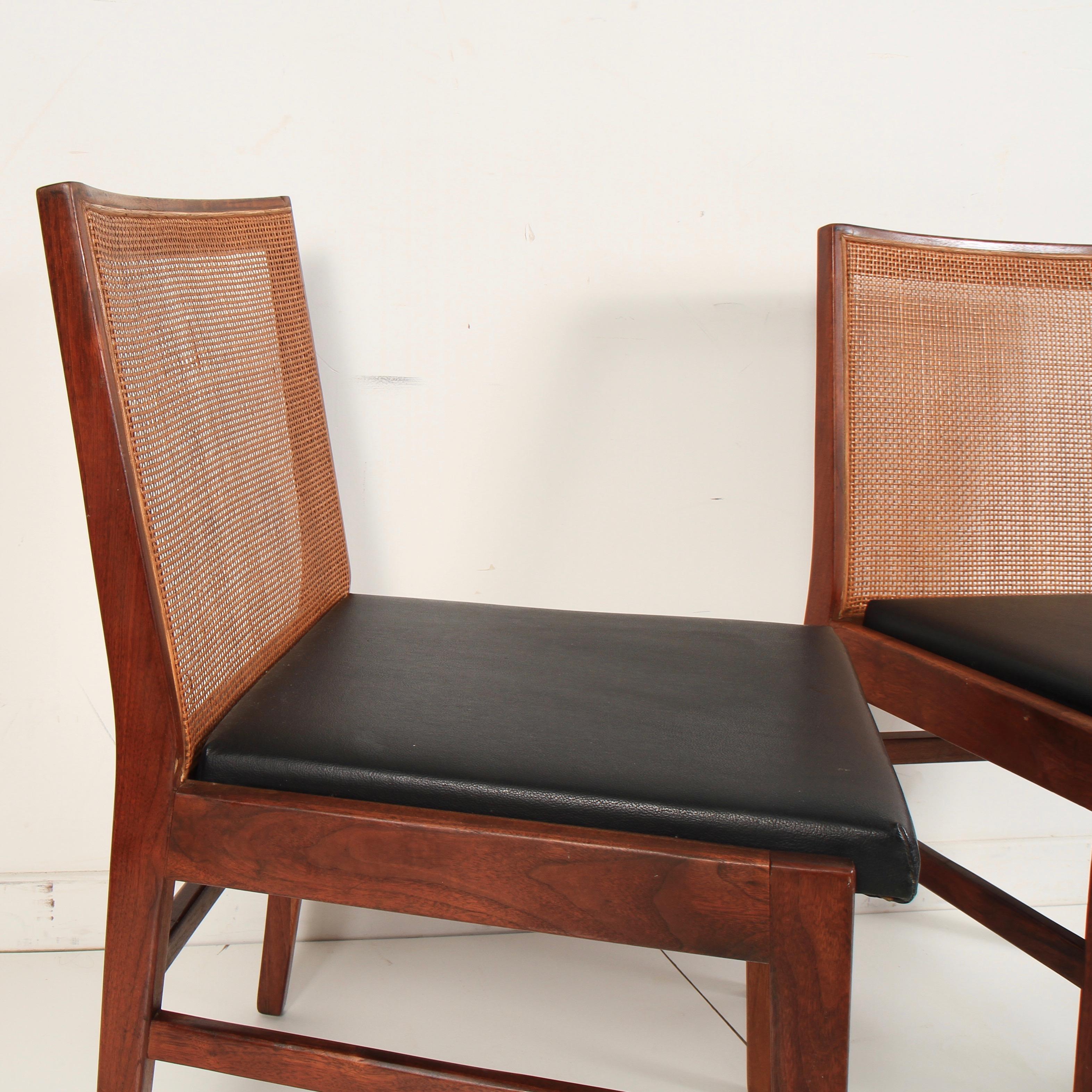 Mid-Century Modern Pair of Hibriten Walnut Side Chairs