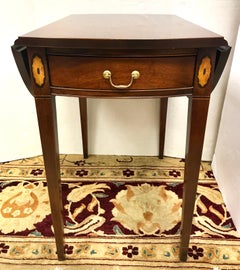 Pair of Hickory Chair Federal Mahogany Inlay Drop-leaf End Tables