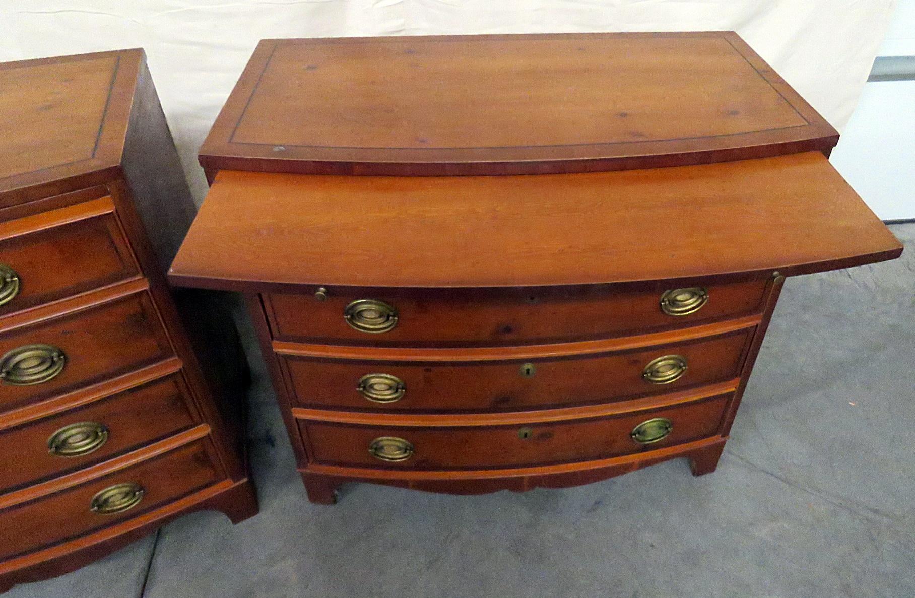 Federal Pair of Hickory Mfr Bachelors Chests