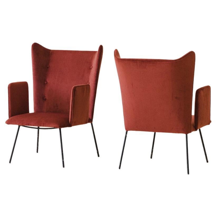 Pair of High Armchairs by Carlo Hauner and Martin Eisler, Brazilian Design For Sale