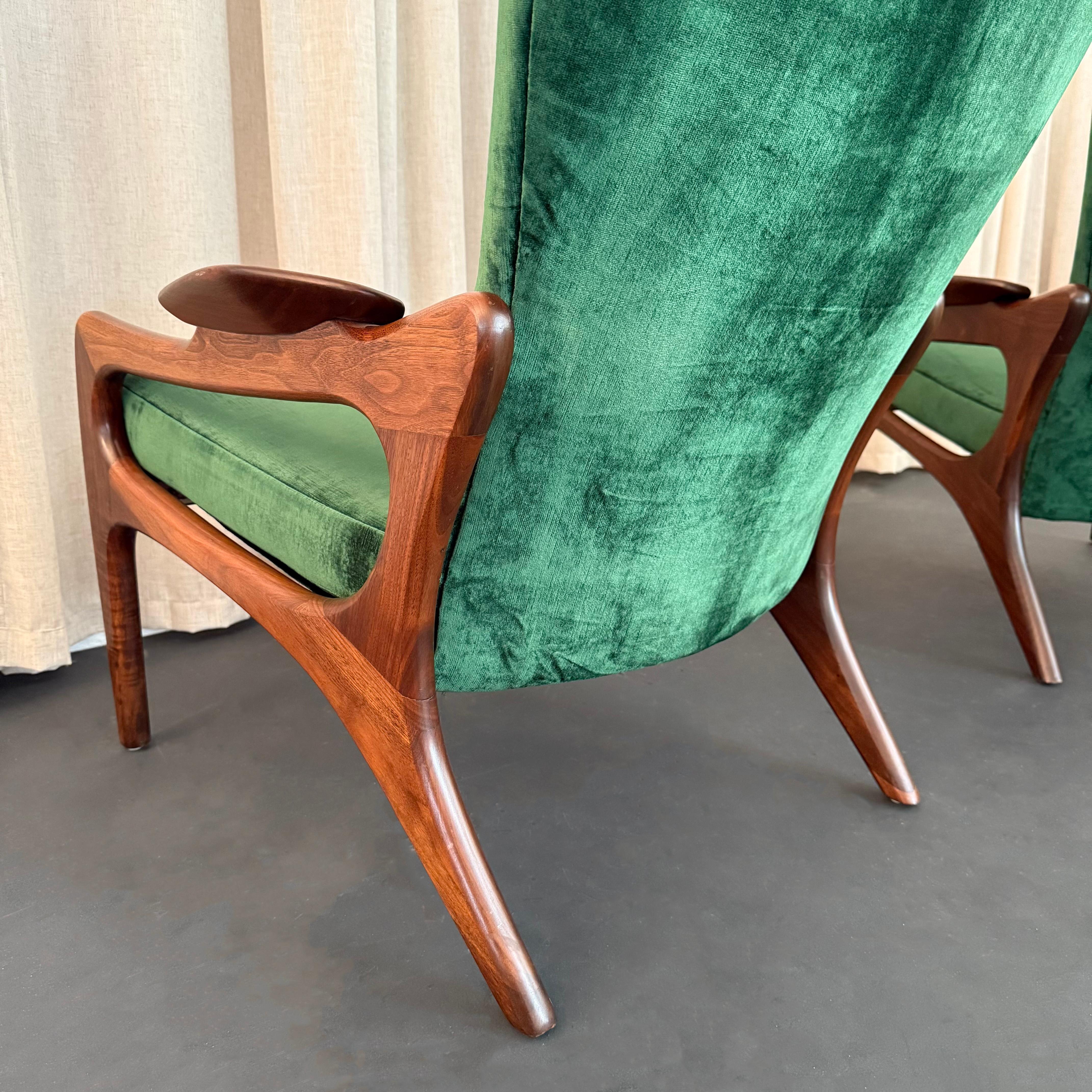 Paire de fauteuils à dossier haut 2224-C par Adrian Pearsall pour Craft Associates en vente 2