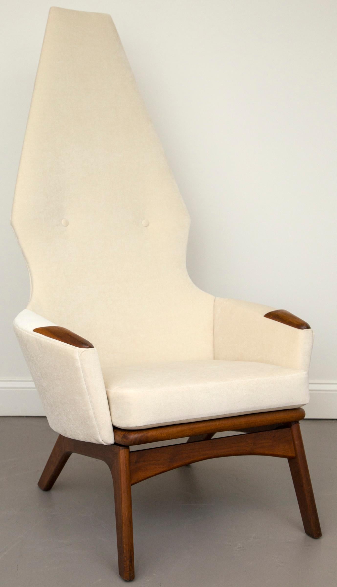 Pair of two, newly upholstered Adrian Pearsall chairs in luxe cream color velvet fabric.

Adrian Pearsall is regarded as an iconic Mid-Century Modern American designer. Pearsall founded Craft Associates in 1952 after studying architecture in order