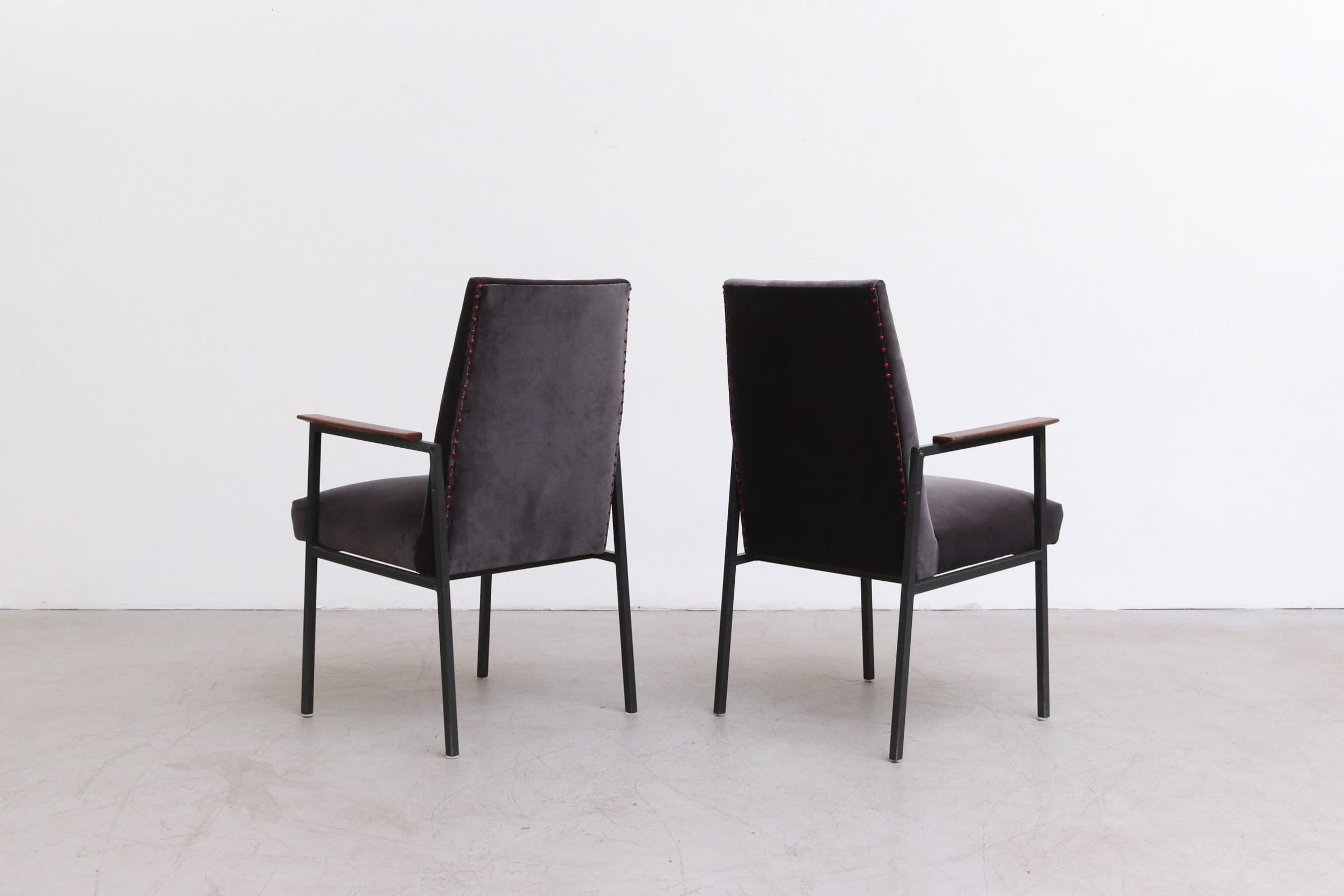 Pair of High Back Arm Chairs by Tijsselling In Good Condition In Los Angeles, CA