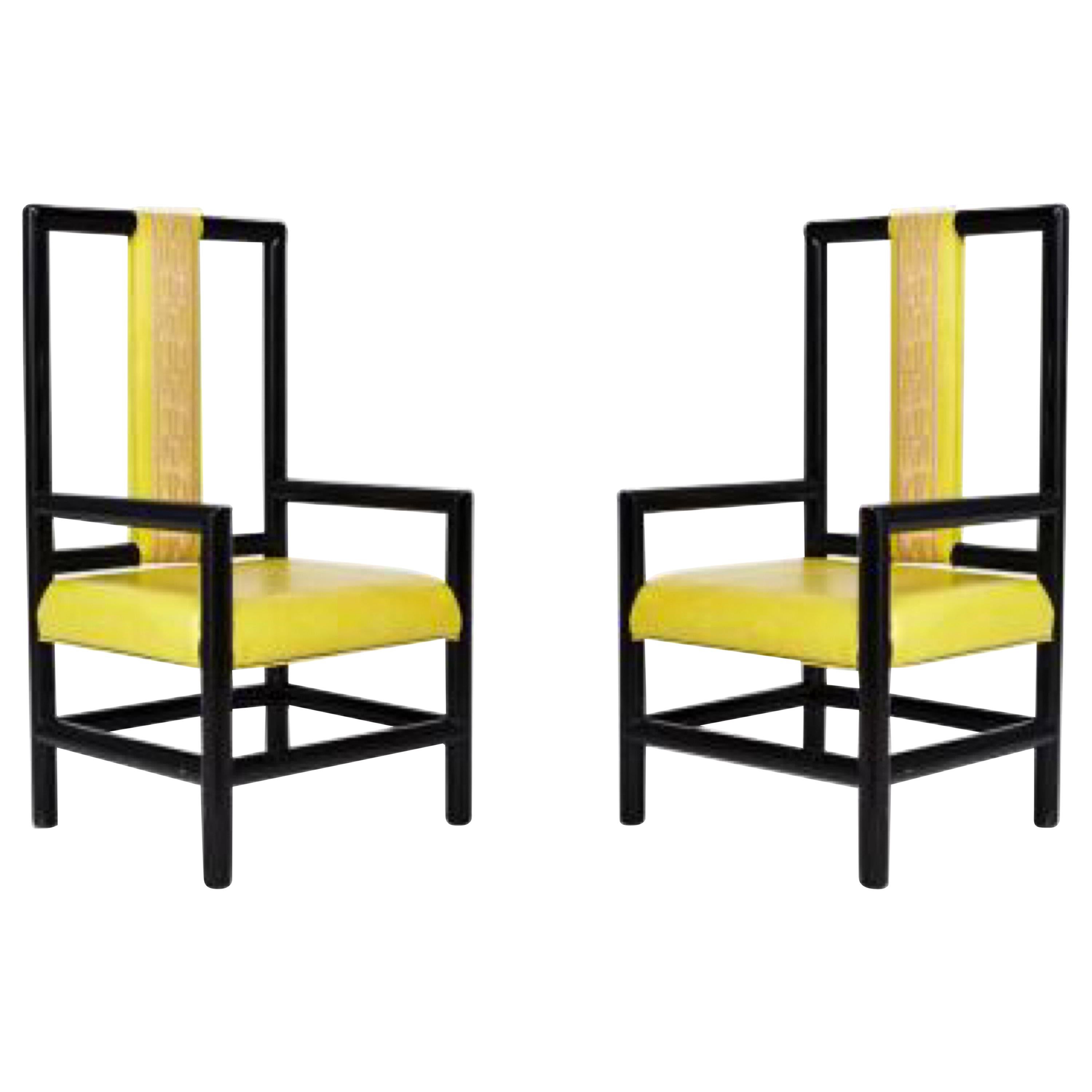 Pair of High Back Armchair by Kelly Wearstler for the Viceroy Hotel