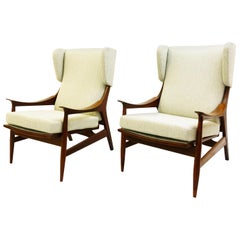 Pair of High Back Armchair Peter Hvidt & Orla Mølgaard-Nielsen