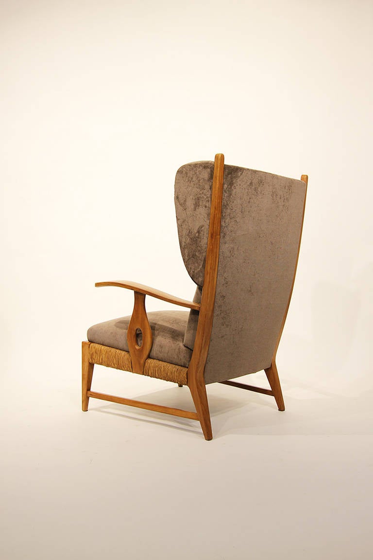 Pair of High Back Armchairs by Paolo Buffa, Italy, circa 1948 2