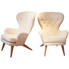 Pair of High Back Armchairs Designed by Carl Gustav Hiort af Ornäs