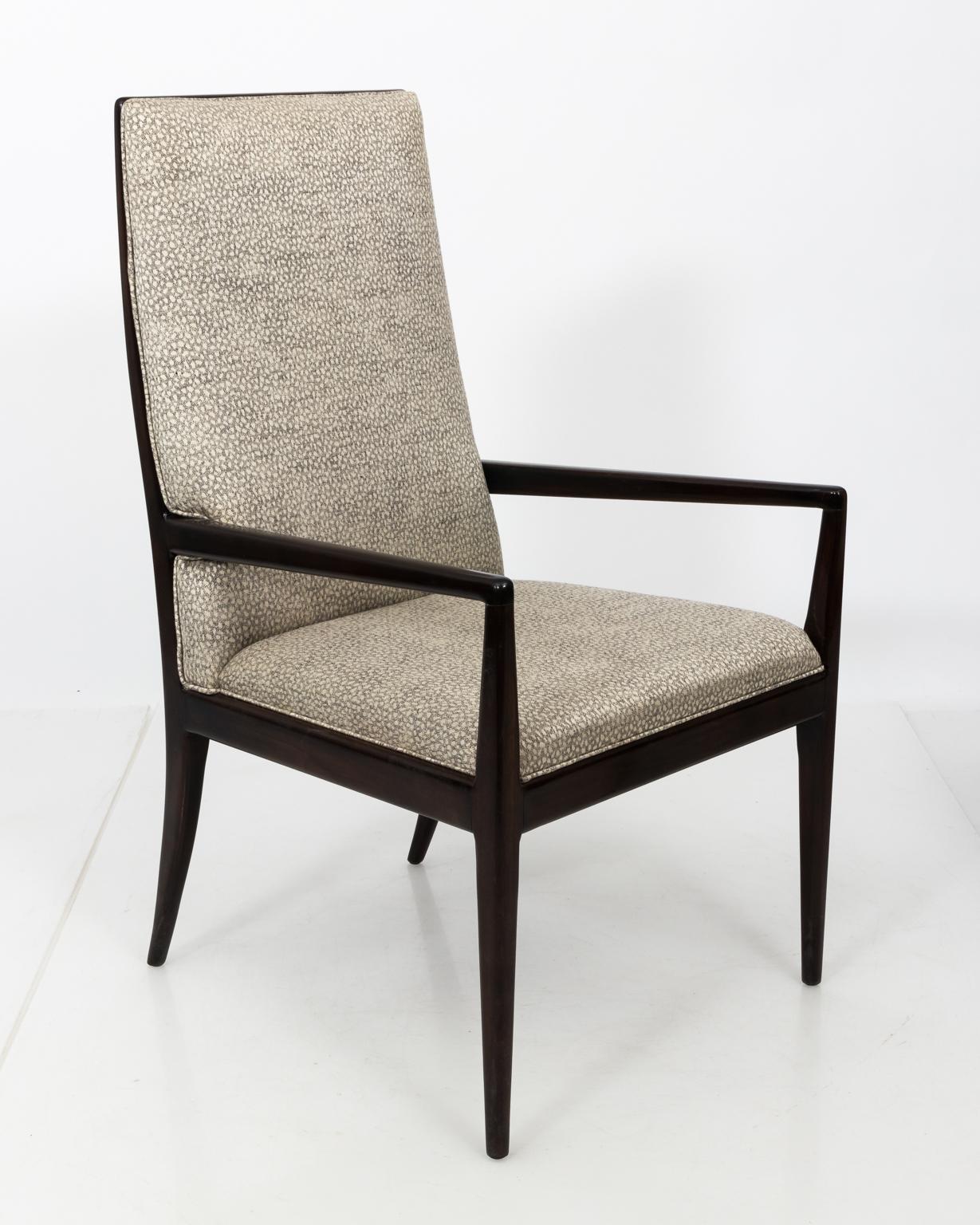 Upholstery Pair of High Back Armchairs in the Manner of T.H. Robsjohn-Gibbins