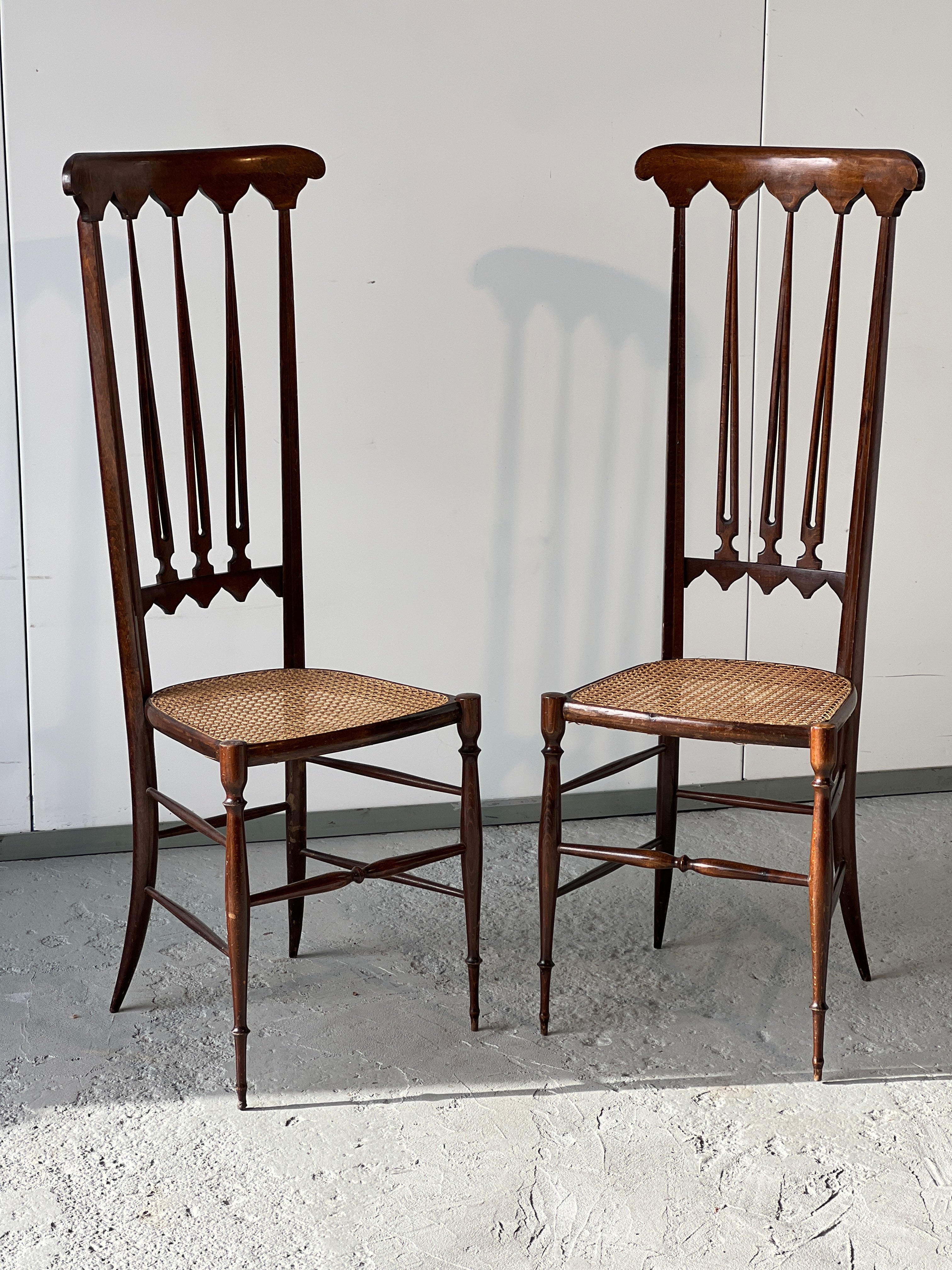 Pair of high back chairs attributed to Gio Ponti for Sac 1950