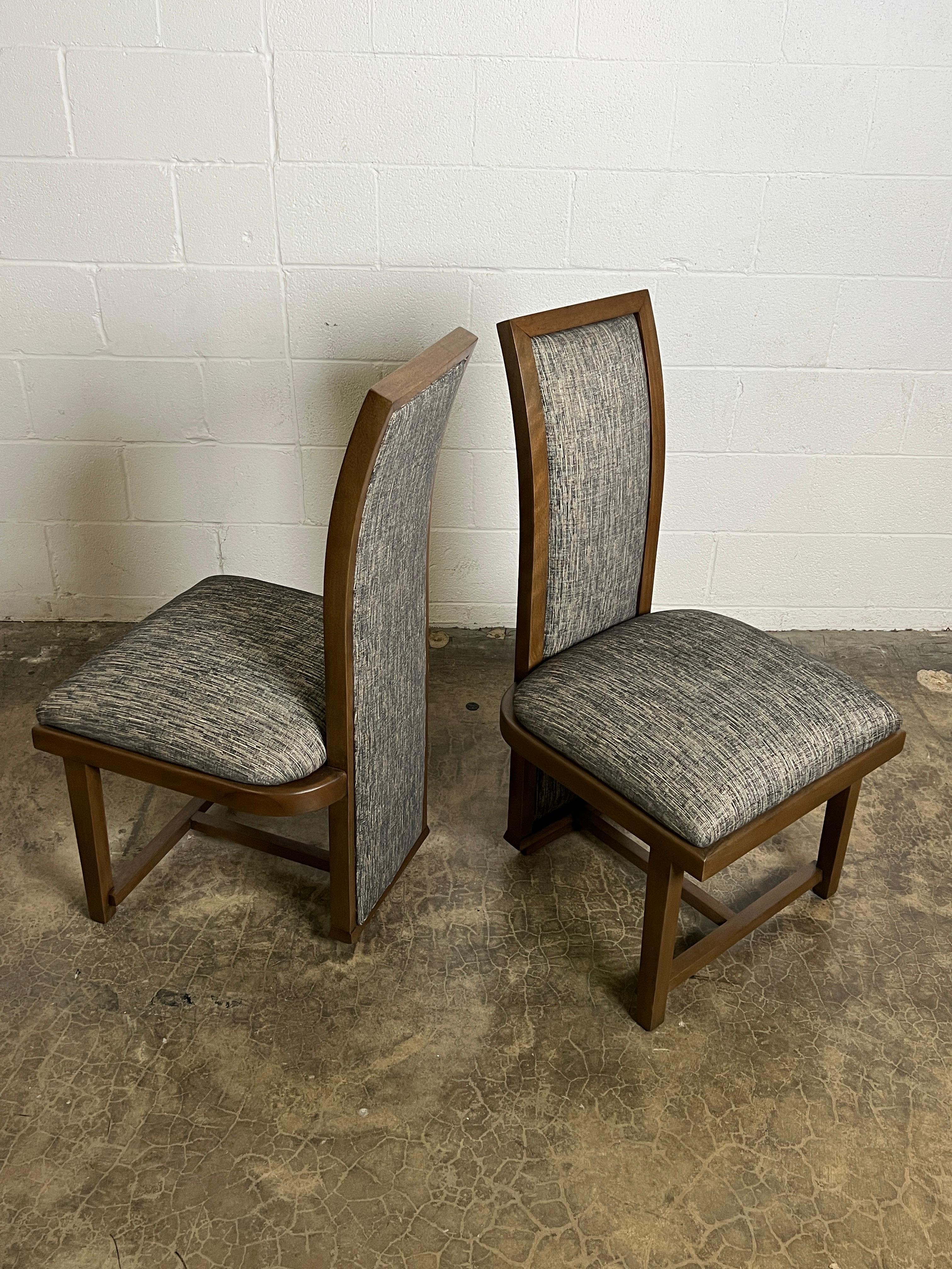 Mid-20th Century Pair of High Back Chairs by Frank Lloyd Wright For Sale