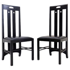 Paire de chaises à haut dossier 'Ingram' par Charles Rennie Mackintosh pour Cassina1980s