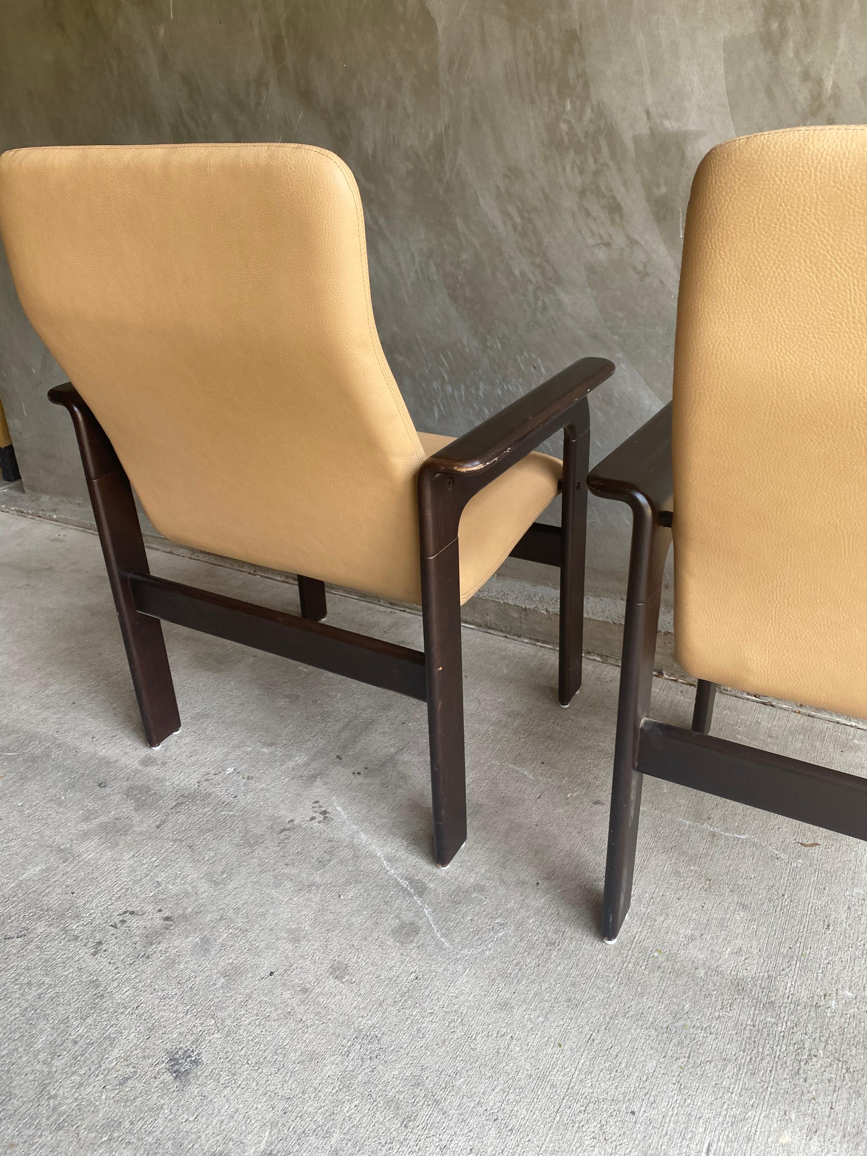 Pair of High Back Leather Armchairs, by Bruno Rey for Dietiker 3
