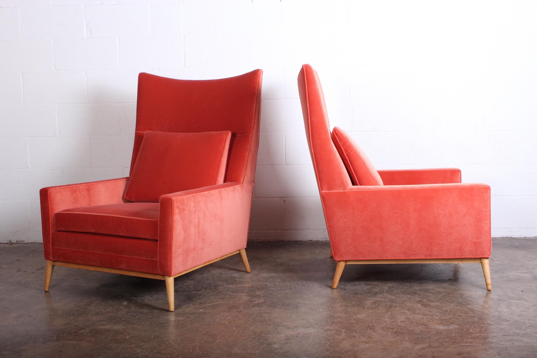 Pair of High Back Lounge Chairs by Paul McCobb In Excellent Condition In Dallas, TX