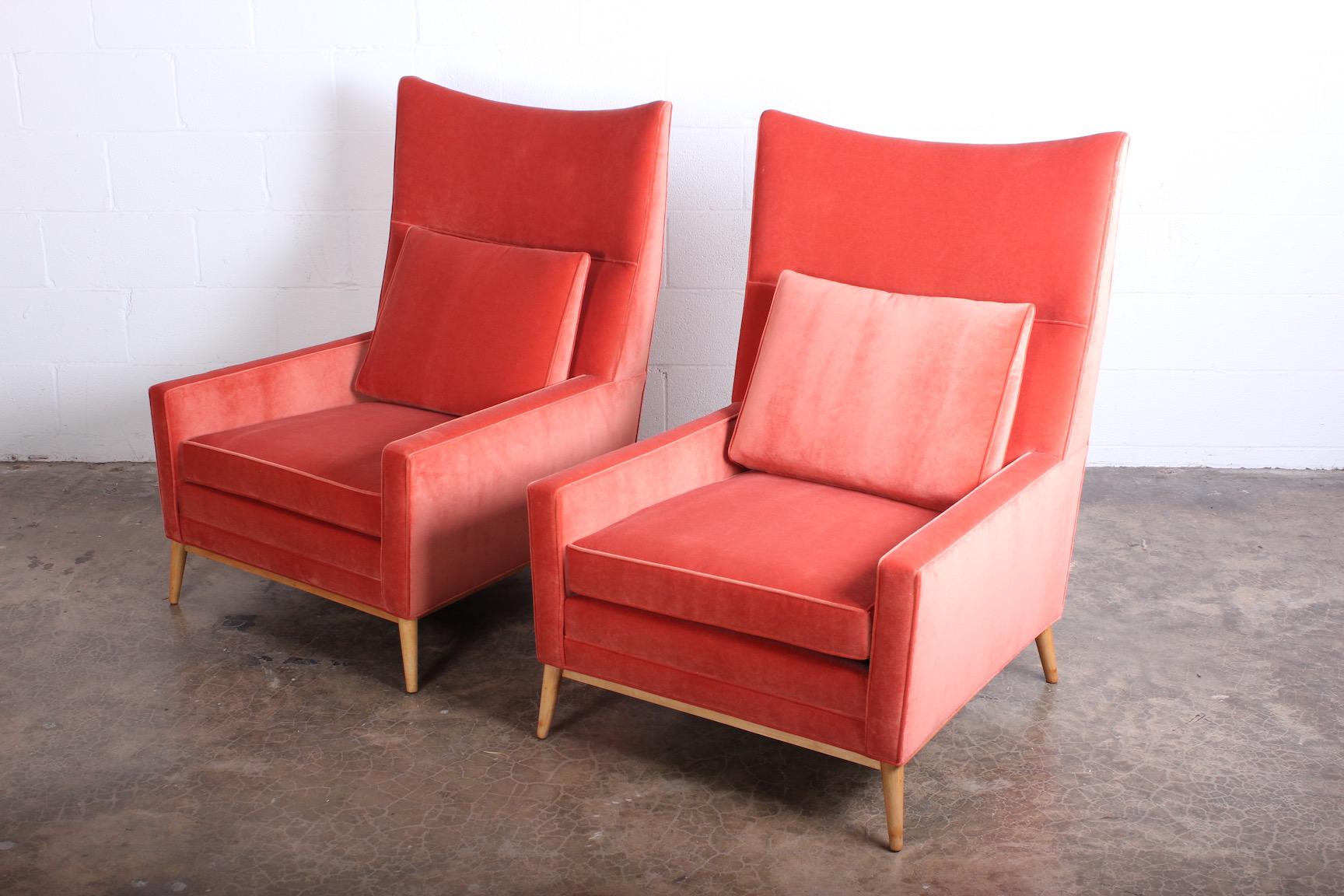 Maple Pair of High Back Lounge Chairs by Paul McCobb