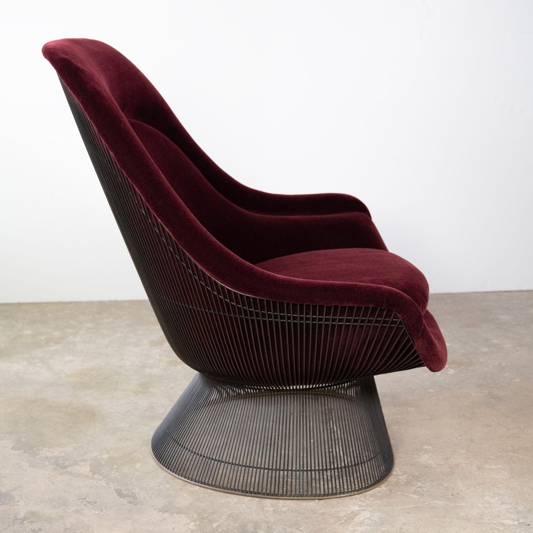 Pair of High Back Lounge Chairs & Ottoman by Warren Platner for Knoll 4