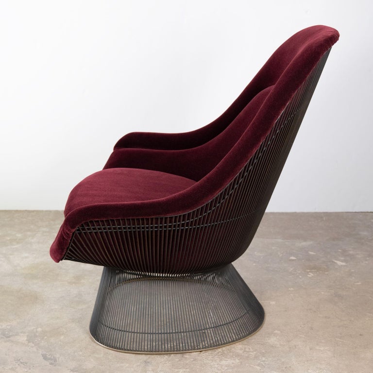 Pair of High Back Lounge Chairs and Ottoman by Warren Platner for Knoll