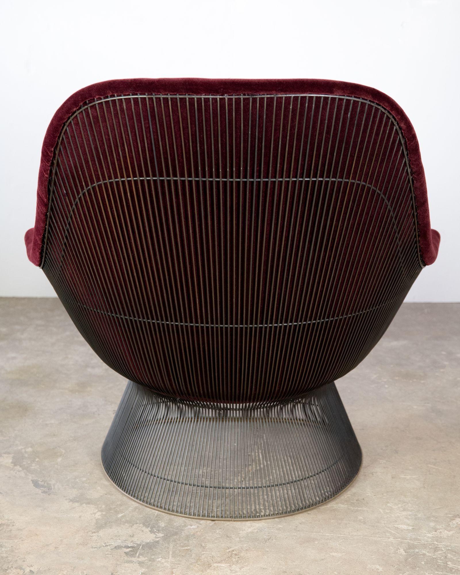 Pair of High Back Lounge Chairs & Ottoman by Warren Platner for Knoll 2
