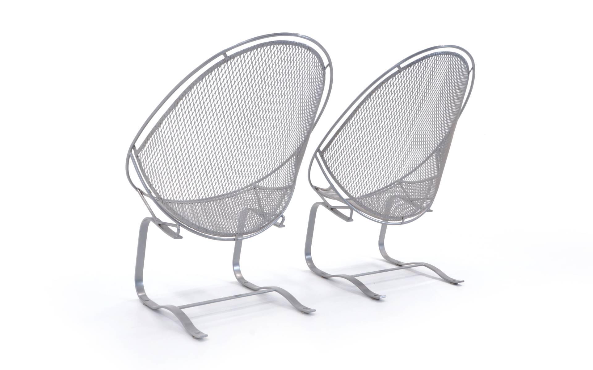Pair of High Back Patio Lounge Chairs with Footrest by John Salterini In Good Condition In Kansas City, MO
