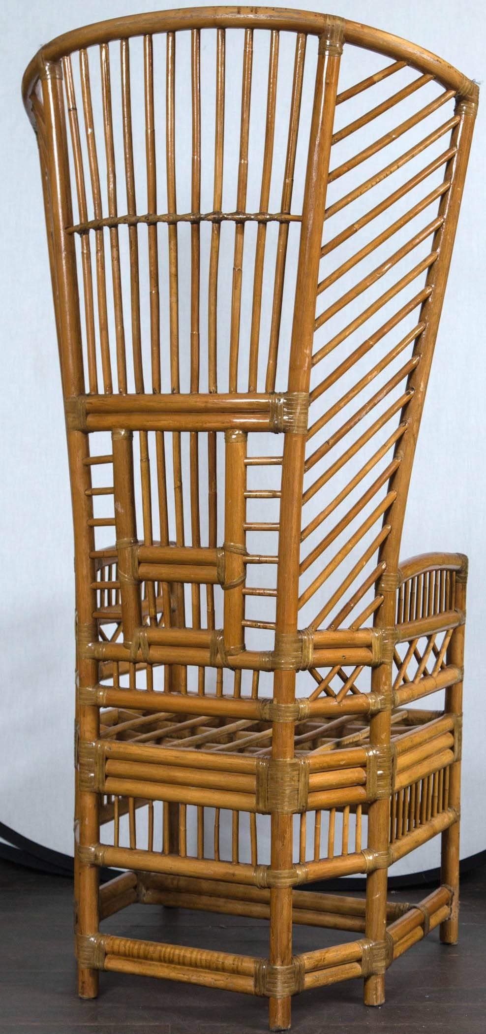 Pair of High Back Rattan Armchairs 1