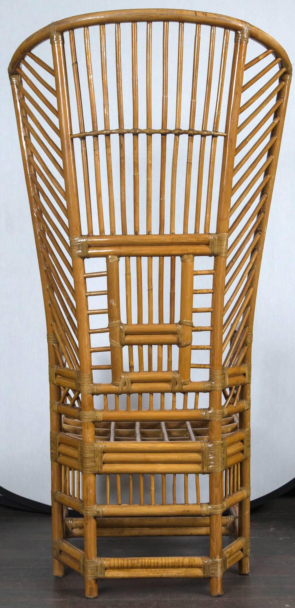 Pair of High Back Rattan Armchairs 2