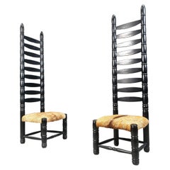 Pair of high back Safari Hall chairs, 1960s