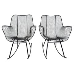 Pair of High Back Sculptura Rocking Chairs by Russell Woodard
