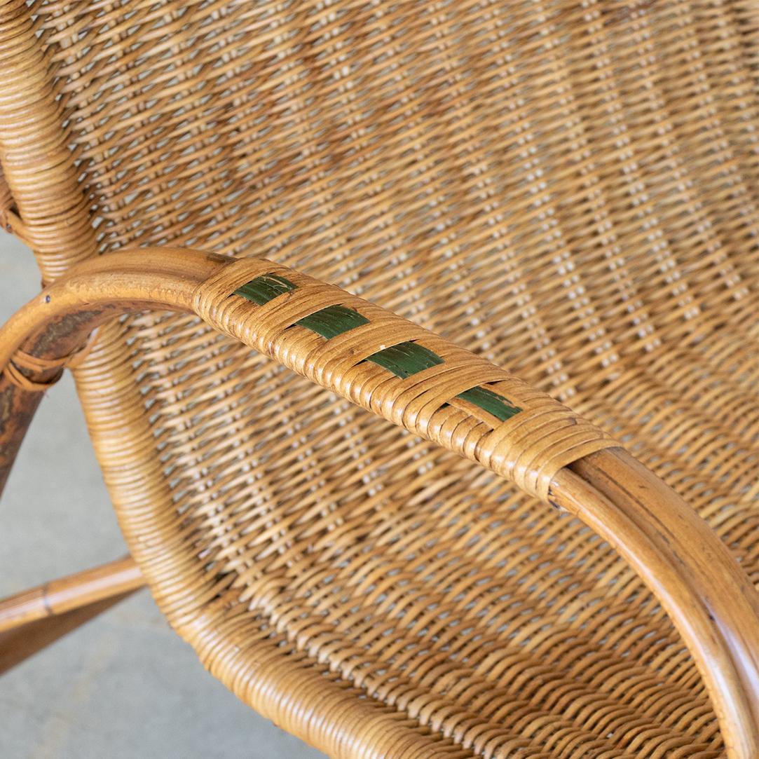 Pair of High Back Wicker Chairs 5