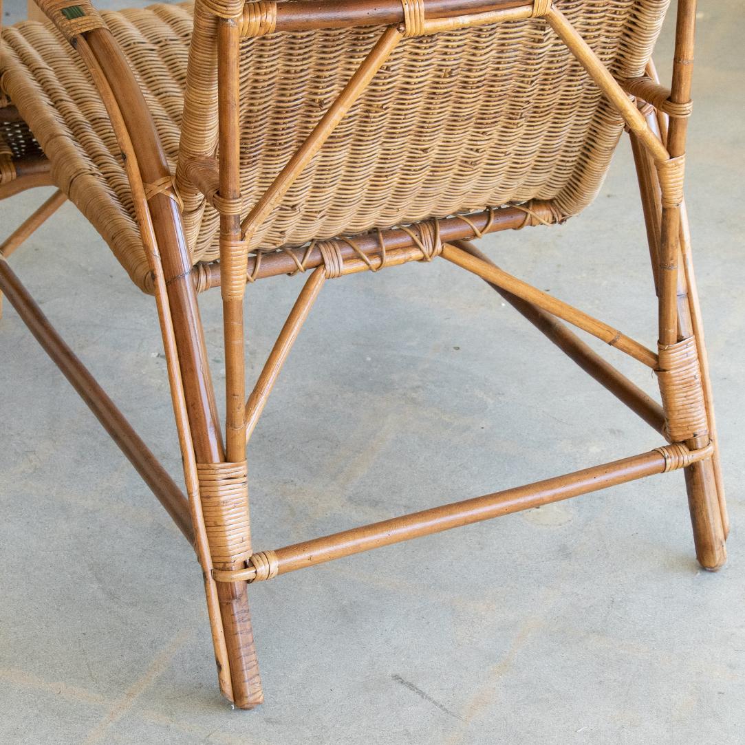 Pair of High Back Wicker Chairs 7