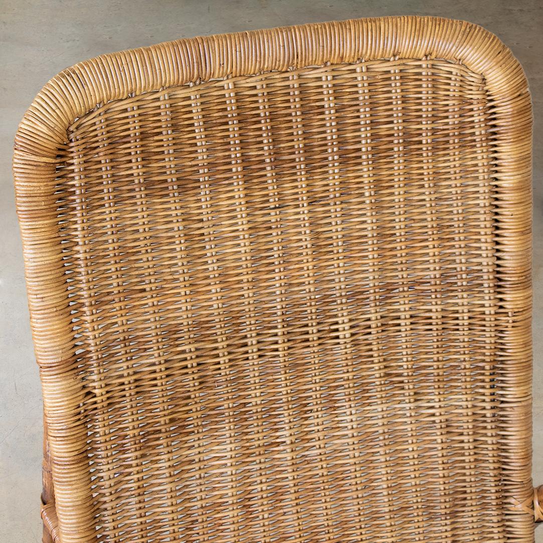 Pair of High Back Wicker Chairs 3