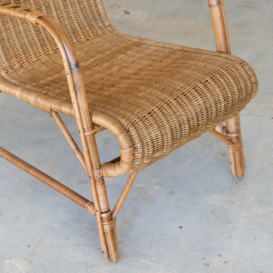 Pair of High Back Wicker Chairs 4
