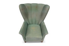 Pair of High + Low Back 1940s Wingback Lounge Chairs