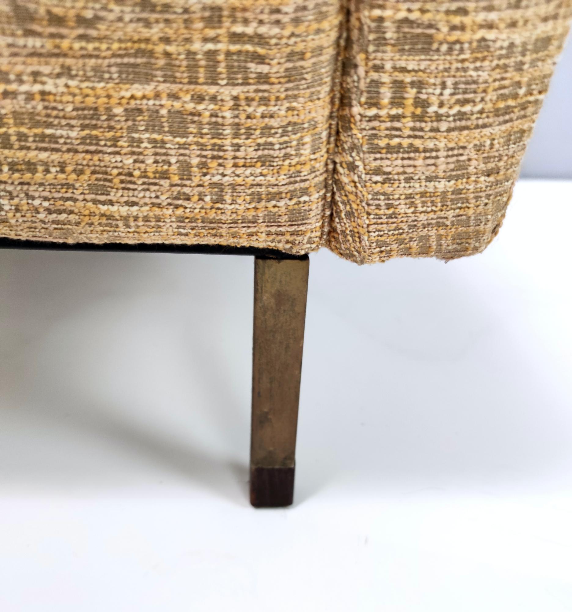 Pair of High-Quality Vintage Honey Yellow Fabric Armchairs, Italy 1