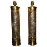 Pair of High Quality Signed Trench Art Shell Cases, circa 1917 For