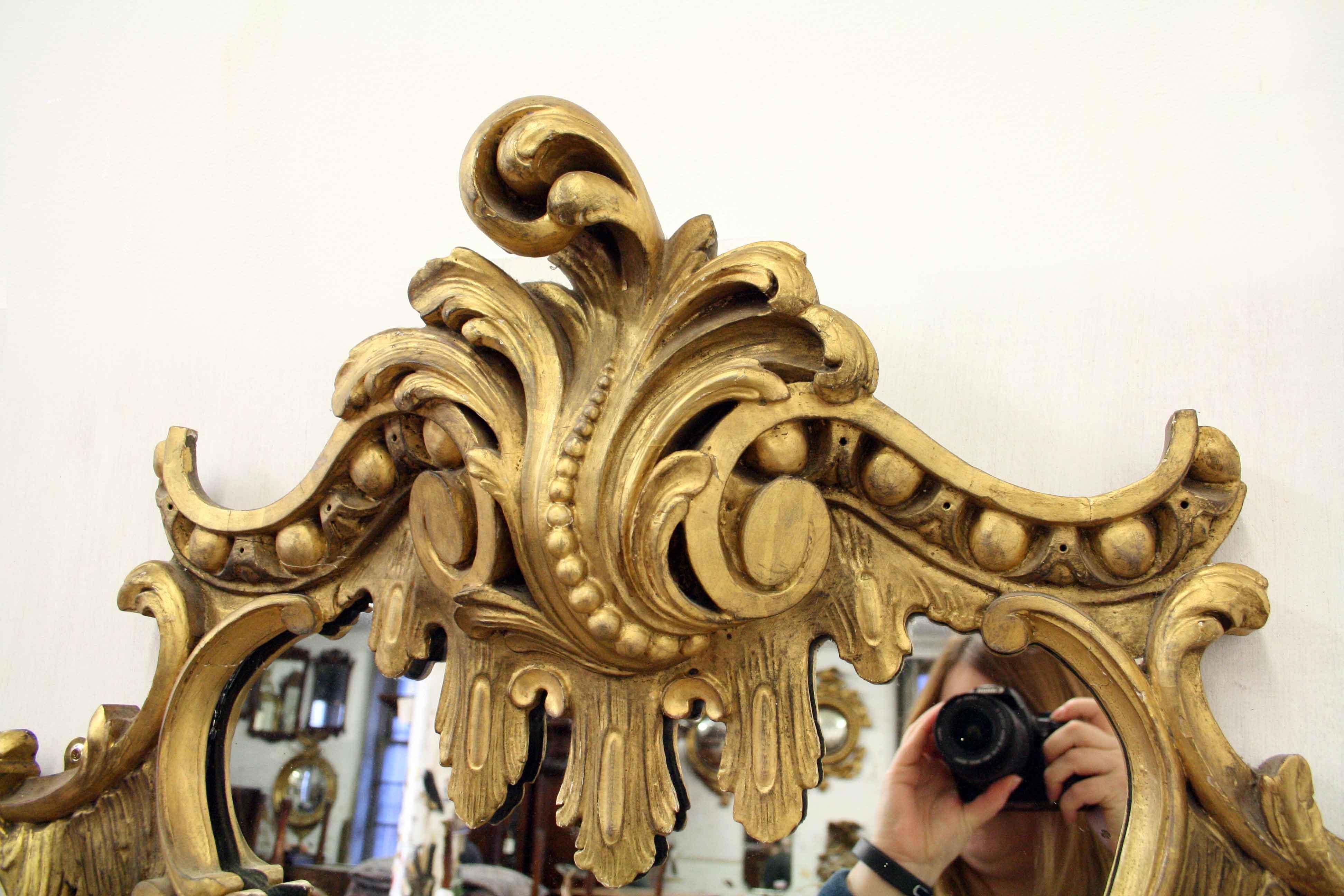 Pair of High Rococo Style Gilded Mirrors, circa 1860 In Good Condition For Sale In Edinburgh, GB