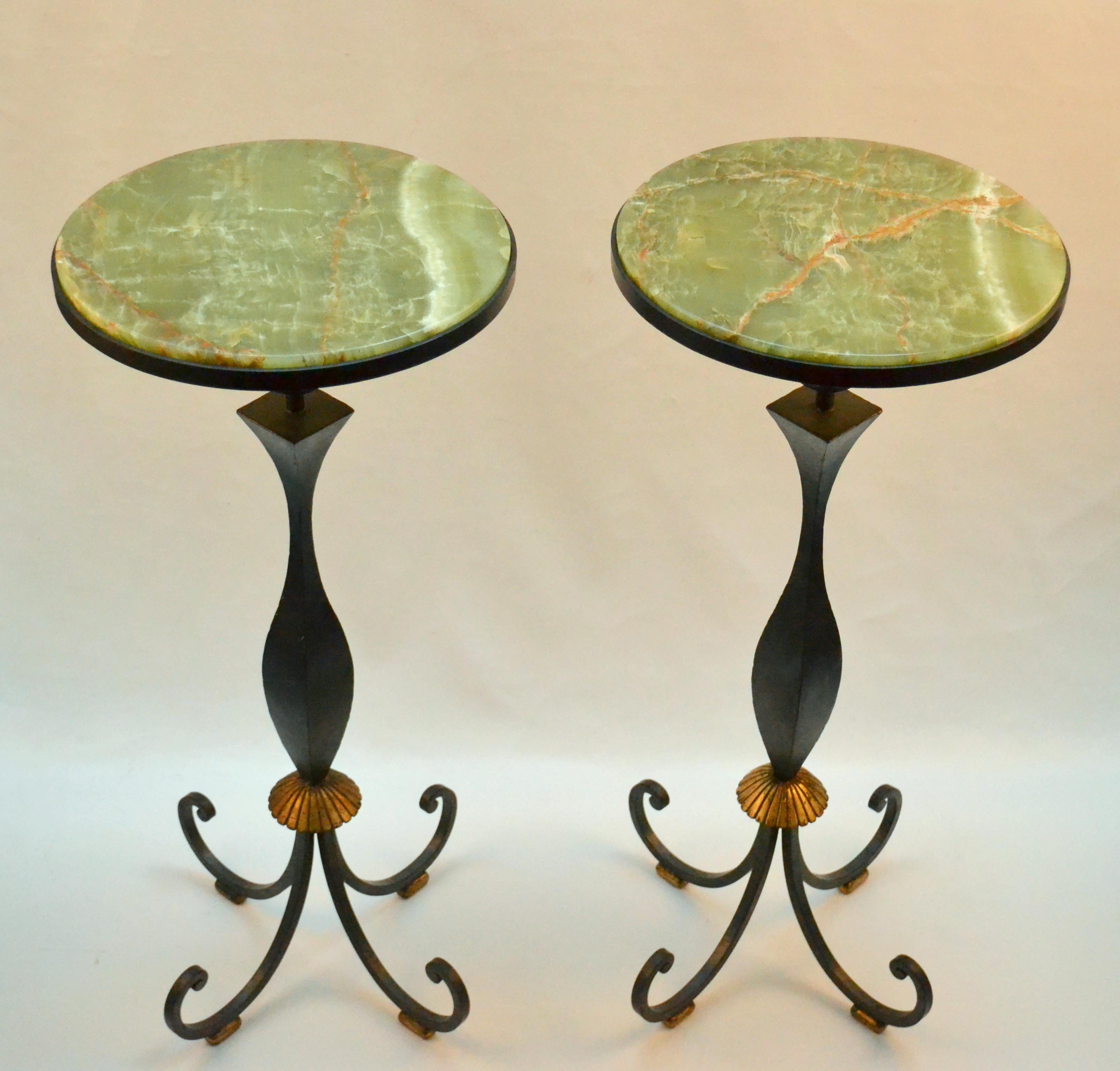 Pair of High Side Tables by Gilbert Poillerat, France, 1940's In Excellent Condition In London, GB