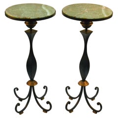 Pair of High Side Tables by Gilbert Poillerat, France, 1940's