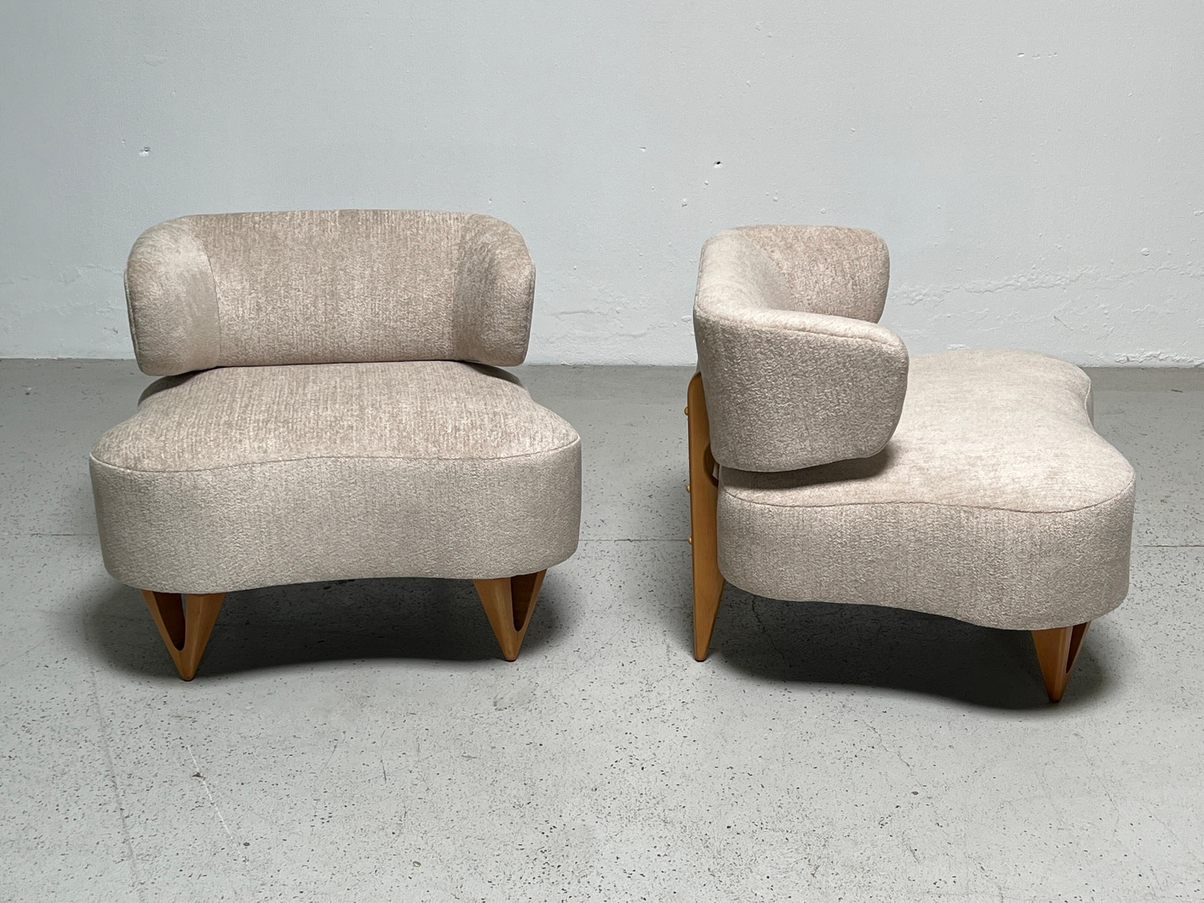 Mid-20th Century Pair of High Style American Lounge Chairs