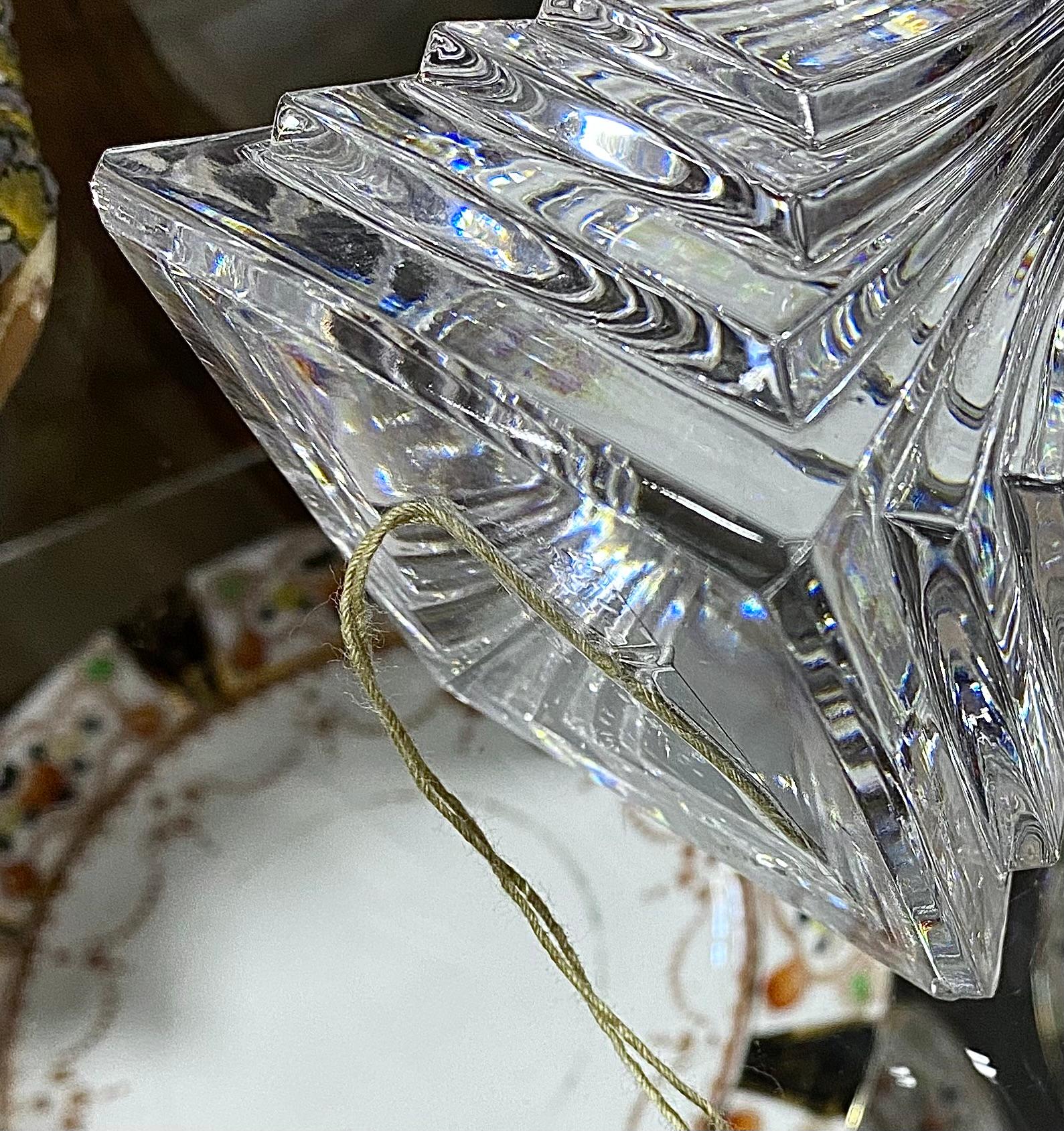 Pair Of High Style Art Deco Crystal Candlesticks 9