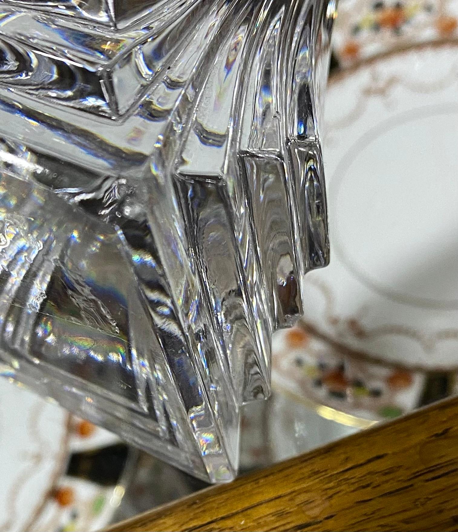 Pair Of High Style Art Deco Crystal Candlesticks 10