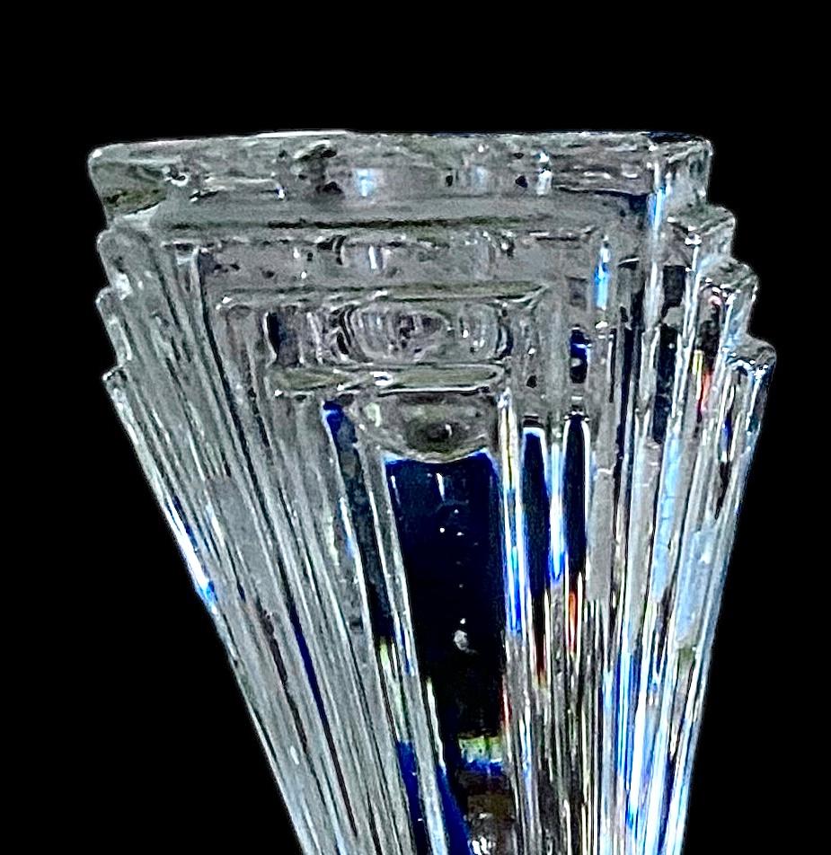 Pair Of High Style Art Deco Crystal Candlesticks 2