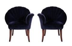 Pair of High Style Art Deco Fan Backed Side Chairs