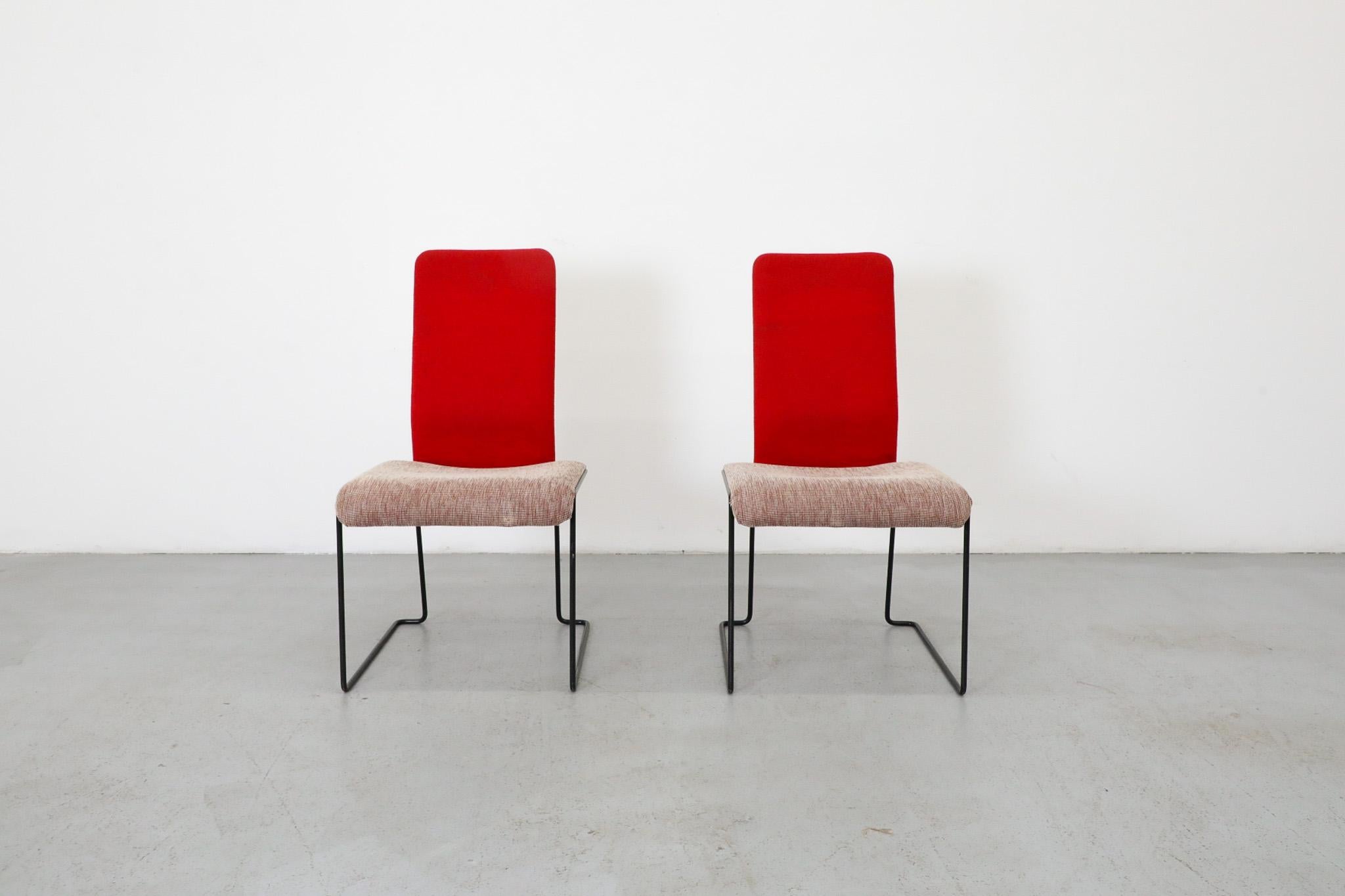 Postmoderne Paire de chaises à haut dossier par Walter Antonis pour Hennie de Jong, 1980 en vente