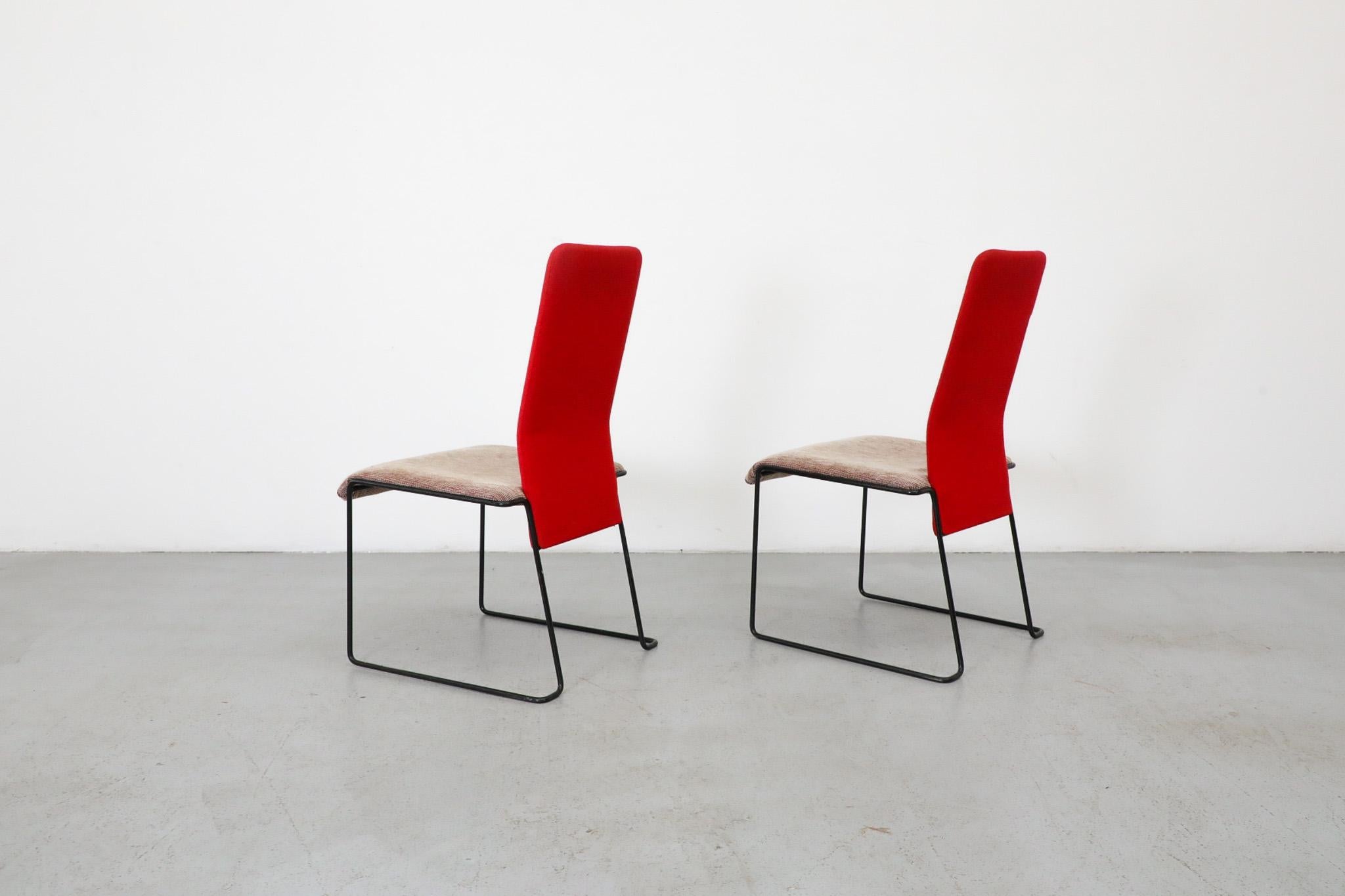Paire de chaises à haut dossier par Walter Antonis pour Hennie de Jong, 1980 Bon état - En vente à Los Angeles, CA
