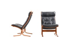 Pair of High Back Lounge Chairs by Ingmar Relling for Westnofa
