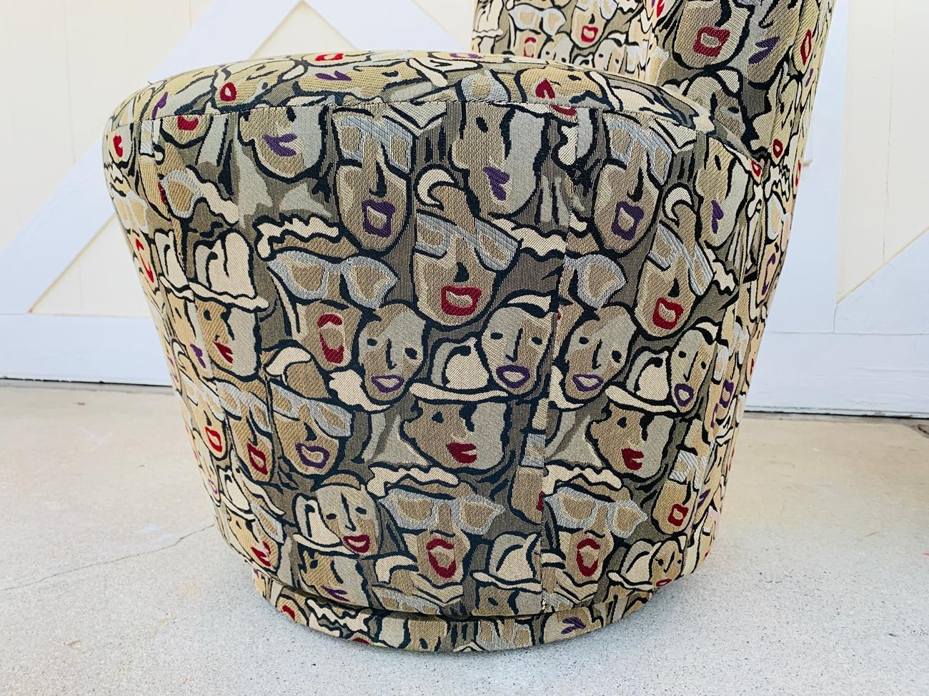 Pair of Highback Swivel Chairs by Carter Furniture 3