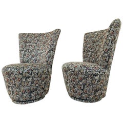 Pair of Highback Swivel Chairs by Carter Furniture