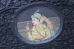 Pair of Highly Carved Anglo Indian Lounge Chairs with Brass Tiger Heads